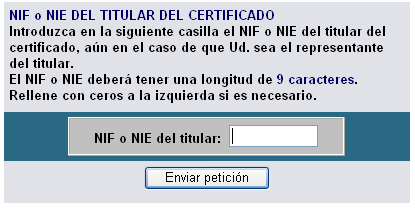  Petición del Certificado de Usuario