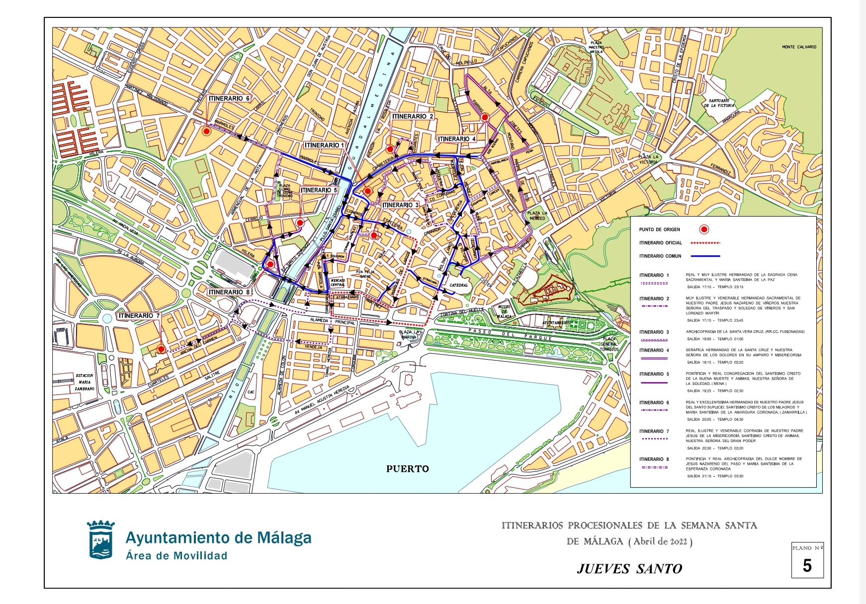 ITINERARIOS PROCESIONALES DE SEMANA SANTA: JUEVES SANTO