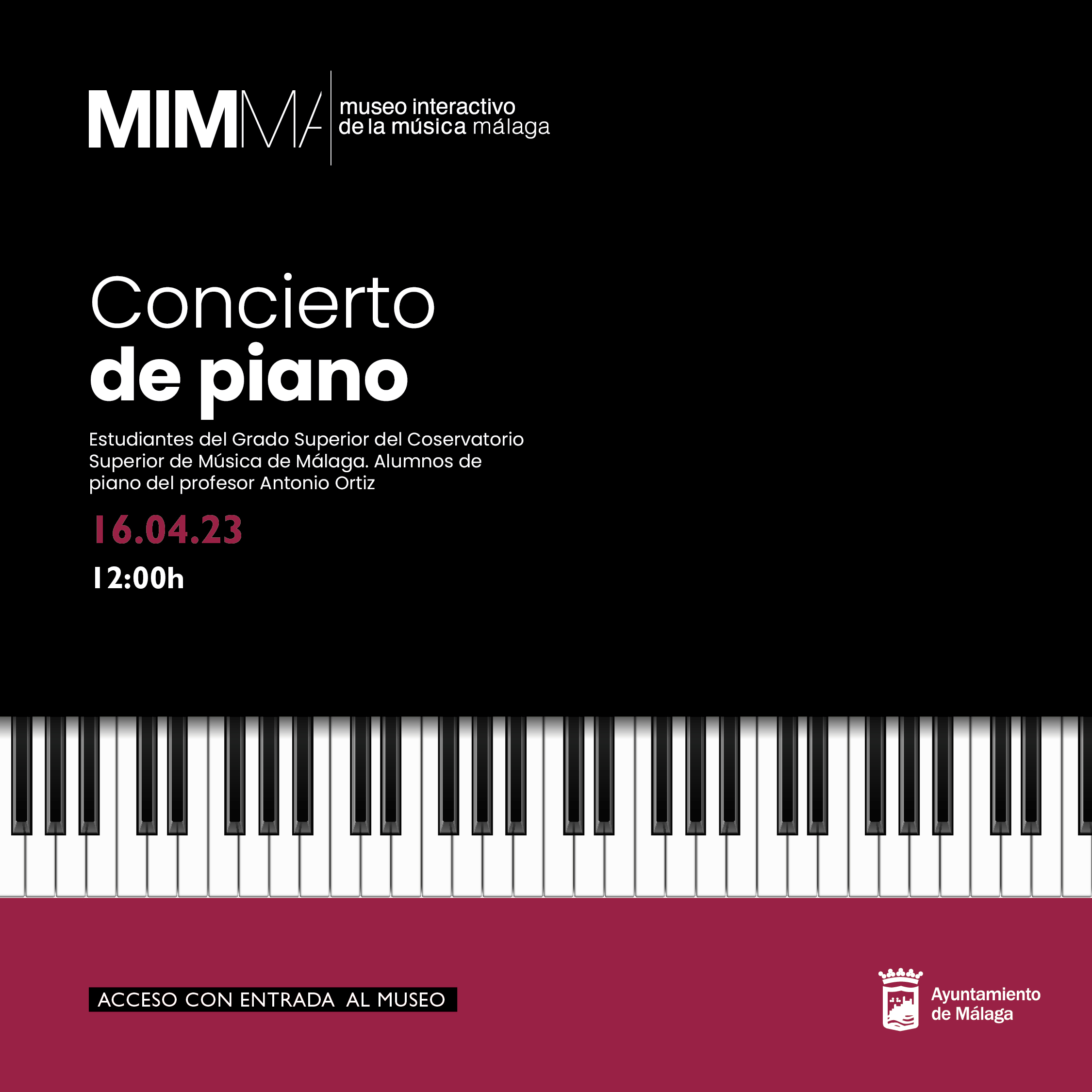 RECITAL DE PIANO DE LOS ALUMNOS DEL CONSERVATORIO SUPERIOR DE MÚSICA DE MÁLAGA EN EL MIMMA (Abre en ventana nueva)