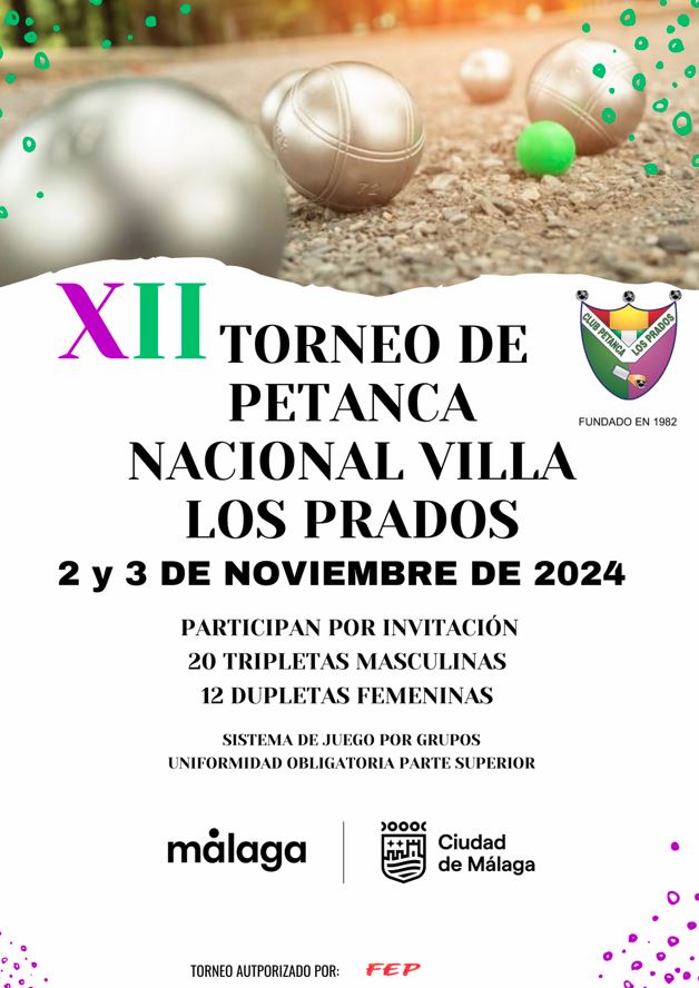 Más de 30 conjuntos de Andalucía competirán en el XII Torneo Nacional de Petanca de Los Prados