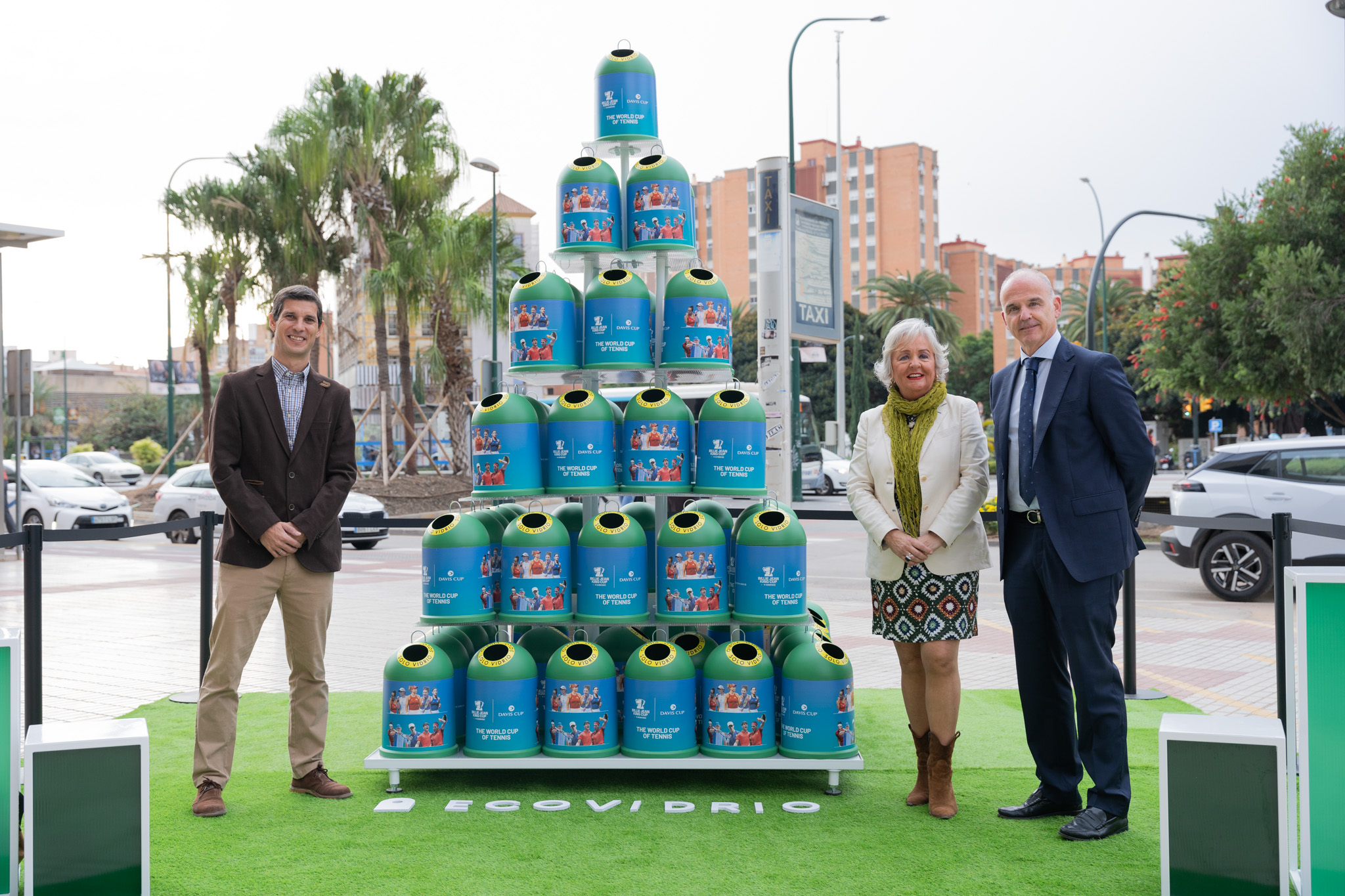 Presentación de la actividad dinamizadora para reciclar de Ecovidrio con motivo de la Copa Davis